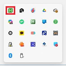 Windows 숨겨진 아이콘 영역의 팜체커 매크로 아이콘