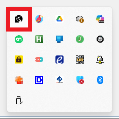 Windows 숨겨진 아이콘 영역의 팜체커워처 아이콘